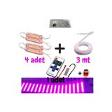 GMS Cg Cup - Çakar Modül Kumanda + 4 Adet Pembe Parmak Led + 3 MT Kablo + Hedye Tzmanya Sticker