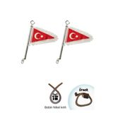 GMS CG Cup Motosiklet 2 adet Makam Bayrağı Beyaz+Bobin Tel kılıfı