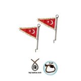 GMS CG Cup Motosiklet Modifiye Makam Bayrağı Gold Flama 2 Li Set + buji kablo kılıfı