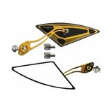 GMS Motosiklet Ayna Takımı Üçgen Model Üniversal 8-10 mm Uyumlu Gold - Standart - Altın