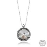 GMS Swarovski Crystal Taşlı Çerçeveli Kadın Gümüş Kolye