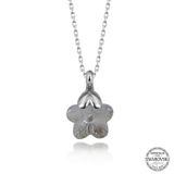 GMS Swarovski Crystal Taşlı Fuşya Papatya Kadın Gümüş Kolye