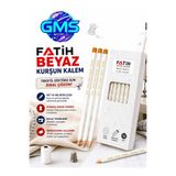 GMS WORLD FATİH TEKSTİL BEYAZ KURŞUN KALEMİ 12 Lİ PAKET
