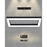 Gn gen aydınlatma Mesıta ( Siyah Kasa, Beyaz Işık ) Ledli Modern Led Avize, Salon, Mutfak, Oturma Yatak Odası, Sarkıt
