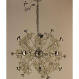 Gn gen aydınlatma Premium Kristal Çiçek Aranjmanlı Modern Tasarım 3 Renkli Led Avize
