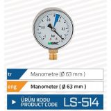 Gnc Manometre Süt Sağım Makinesi Basınç Saati 63 Mm