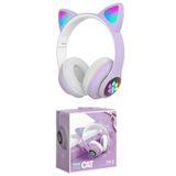 gnctech Lila Mor Stn28 Bluetooth Kulaklık 2 Yıl Kablosuz Bluetooth 5.0 Uyumlu Led Işıklı Kedili Şık