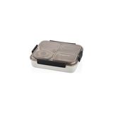 Gndz Home 1200ML Lunchbox Tek Katlı 4 Bölmeli ve Kaseli Çelik Sefer Tası Yemek Kutusu (Siyah) - 0,5 L