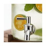 Gndz Home Akasya Ahşap Standlı Musluklu Cam Sebil - Soğuk Içecek Dispenseri ve Limonata Sürahisi - Parti ve Sunum Için Şerbetlik - 3 ve 5 Litre Seçenekli (Akasya, Cam Kapaklı, 3 Litre) - 230 ml