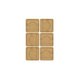 Gndz Home Bambu Çay Tabağı Altlığı, Kare Şekilli, Bej, Elde Yıkama Önerilen, Bulaşık Makinesi Uygun Değil, 10 x 10 Cm, 6 Parça
