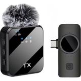 Gndz Home Coverzone Kablosuz Yaka Mikrofonu Tekli Mikrofon iPhone 15 16 17 ile Uyumlu Type-C Portlu Telefon Pc Tablet Video Kayıt Röportaj Canlı Yayın Vlog Kablosuz Mikrofon 1026