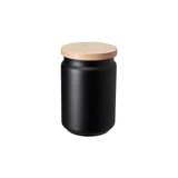 Gndz Home Ikea Çay Kahve Kavanozu,siyah Renk 1 Lt Siyah Cam-Bambu Kapak