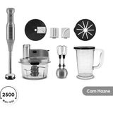 Gndz Home Karaca Mastermaid Prosteel 2500W 6 Bıçaklı Uzun Blender Cam Mutfak Robotu 1 lt Kapasite Galaxy Grey