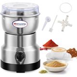 Gndz Home Moongiantgo Mini Baharat Kahve Öğütücü Elektrikli 10S Hızlı Öğütücü Çok Işlevli Parçalama Makinesi Kuru Tahıl Değirmeni Baharat Tohumları Pirinç Çekirdeği Çeşniler Için (Gümüş, 110V)