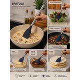 Gndz Home Silikon Servis Spatulası Paslanmaz Çelik Saplı Yapışmaz Tava Uyumlu Turnerb | Palu Silikon Spatula, Günlük Mutfak Kullanımında Pratiklik Sağlayan Ergonomik ve Modern Tasarımıyla Öne Çıkar. - 0,5 x 7 cm