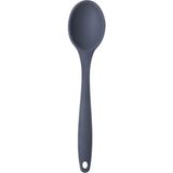 Gndz Home Silikon Servis ve Yemek Hazırlama Kaşığı, Yumuşak Uç, Komple Silikon, 27 Cm, Antrasit Kaşık, Yanmaz Yapışmaz, Tencere Çizmez, 1 Adet