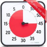 Gndz Home Tıme Tımer Orijinal Medium 19X19CM - 60 Dakika Görsel Analog Zamanlayıcı Saat - Isteğe Bağlı Akustik Alarm (Ses Kontrolü) Yüksek Sesli Tıklama Yok; Zaman Yönetimi Cihazı (Siyah)