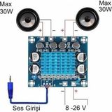 Gndz Home TPA3110 2X30W Streo Çift Kanal Amfi Devresi XH-A232