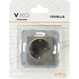 Gndz Home Viko Novella Antrasit Toprakli Priz Çarpma Karşıtı Çocuk Korumalı Mekanizma+Düğme Kapak Çabuk Bağlanti Çarpma Karşıtı Çocuk Korumalı