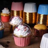 Gndz Store 25LI Muffin Kalıbı - Kalıpları, Su Geçirmez ve Yağ Geçirmez Pişirme Kağıtları, Ev Veya Parti Için Alüminyum Folyo Pişirme Kek Kapları -Pembe-Altın - Option-1 - 001-Renkli