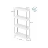 Gndz Store Arabası, 4 Seviyeli Mutfak Arabası, Mutfak Rafı, Tekerlekli Niş Rafı, Banyo Rafı, Yerden Tasarruf Sağlayan, Beyaz - 00 Beyaz - Option-1