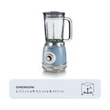 Gndz Store Ariete Cam Mavi 0583/05-1,5 Litre Kapasiteli Cam Sürahi, 4 Hız Kademesi, Pulse Özelliği ve Buz Kırma Fonksiyonu, 4 Paslanmaz Çelik Bıçak ile Güçlü Performans - Ahşap