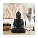 Gndz Store Büyük Beyaz Yıkanmış Siyah Kil Buda Heykeli Masa Dekoru, 8" x 12" - 0 - Siyah - Option-1