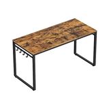 Gndz Store Çalışma, Bilgisayar, Ofis Masası, 8 Kancalı, 140 x 60 x 75 Cm, Çalışma Odası, Ev Ofisi, Ofis, Metal, Endüstriyel Tasarım, Kahverengi/siyah LWD59X - Abanoz - Option-1