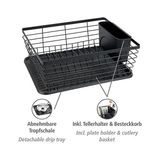 Gndz Store "drip" Bulaşıklık, Bulaşıklık, Lavabonun Yanına Yerleştirmek Için Ideal, Toz Boya Kaplı Metal ve Plastikten Yapılmış, 36 x 15 x 30,3 Cm, Siyah - Kestane Akaju - Option-1
