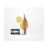 Gndz Store Filament Ampul (Mum Tipi) E14 Flame 4W 360LM 2000K (Sarı Işık) - 0,5 W - Altın