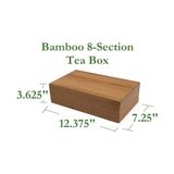 Gndz Store International 8 Bölmeli Bambu Ahşap Çay Kutusu, 12-3/8 "x 7-3/8" x 3-3/5" - 0 Siyah - Option-1