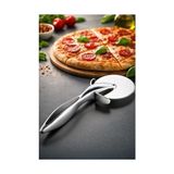 Gndz Store Kaydırmaz Tutamaklı Paslanmaz Çelik Pizza Dilimleyici – Metalik - 1BW-Beyaz