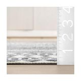 Gndz Store Kira Makinede Yıkanabilir Tribal Geometrik Yolluk Halı, 2' 6" x 12', Gri - -50 C