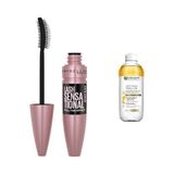 Gndz Store Lash Sensational Yelpaze Etkili Intense Maskara - Ekstra Siyah 1 Paket (1 x 9.5 Ml) + Skin Naturals Çift Fazlı Micellar Kusursuz Makyaj Temizleme Suyu (400 Ml) - 000 BLACK