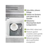 Gndz Store Lavabo Matı Kare Cam Gri Lavabo Matı, Ekstra Güçlü Gri - 0 Siyah - Option-1