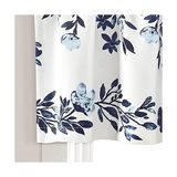 Gndz Store Lush Tanisha Oda Karartma Pencere Perdesi Saçağı, 45,72 cm U x 132,08 cm G, Lacivert ve Beyaz - Option-1 - 1BW-Beyaz