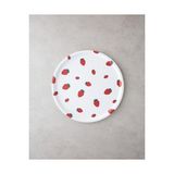 Gndz Store Strawberries Plastik Tepsi Beyaz - Kırmızı, 36 x 30 x 10 cm - Kestane Akaju - Option-1