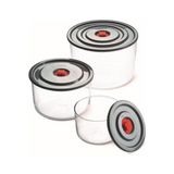 Gndz Store Yuvarlak 3’lü Borosilikat Cam Saklama Kabı Seti, 0.35 L + 1.00 L + 2.00 L, Sızdırmaz Kapak, Mikrodalga-Fırın-Buzdolabı-Bulaşık Makinesi Uyumlu - Option-1 - 001-Renkli