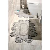 GNG Home Tekstil Gng Home Jüt Halat Trikot Model İkili Klozet Önü Ve Banyo Paspası Gri
