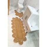 GNG Home Tekstil Jüt Halat Trikot Model İkili Klozet Önü ve Banyo Paspası Kilim Halı