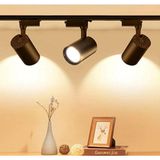 Gnl 1 Metre Raylı 3 Adet 30W LED Ray Spot LED Vitrin Mağaza Armatürü Siyah Kasa - Beyaz