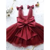 GNL Butik Tasarım Kız Çocuk Fiyonklu Elbise - 6 - 9 Ay - 12R-Bordo