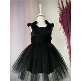GNL Butik Tasarım Kız Çocuk Fiyonklu Elbise - 6 - 9 Ay - 12S-Siyah