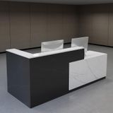 Générique Modern ahşap resepsiyon tezgahı, L şeklinde, kilitlenebilir çekmece, kapı dolabı ve resepsiyon tezgahı, kuaför salonu, antre, enstitü için