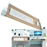Générique Sürgülü Çekmeceli Ayarlanabilir Klavye Tepsisi, Sürgülü Çekmeceli Ayarlanabilir Ahşap Klavye Tepsisi, Ev Ofis için Masa Altı Montaj Braketi, (Rosa, 75 x 30 cm)