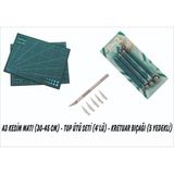 Gns Store A3 Kesim Matı (30-45 CM) ve 4'lü Top Ütü Seti ile 5 Parça Kretaur Bıçağı Başlangıç Seti