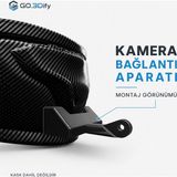 Go.3Dify Aksiyon Kamerası Çene Bağlantı Aparatı Chin Mount Hjc F71 Kask Uyumlu Gopro Djı Osmo INSTA360 Uyumlu 3m Bantlı 1 Adet