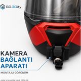 Go.3Dify Aksiyon Kamerası Çene Bağlantı Aparatı Chin Mount Hjc I91 Kask Uyumlu Gopro Djı Osmo INSTA360 Uyumlu 3m Bantlı 1 Adet