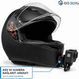 Go.3Dify GO3DIFY Aksiyon Kamerası Çene Bağlantı Aparatı Chin Mount Agv K1 / K1 S Kask Uyumlu Gopro Djı Osmo INSTA360 Uyumlu 3m Bantlı 1 Adet
