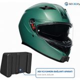 Go.3Dify GO3DIFY Aksiyon Kamerası Çene Bağlantı Aparatı Chin Mount Agv K3 (Ec 22.06) Kask Uyumlu Gopro Djı Osmo INSTA360 Uyumlu 3m Bantlı 1 Adet